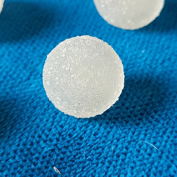 Vintage Round White Domed Plastic Shank Sugared Texture Sewing Buttons ~ 8pcs - Picture 9 of 13